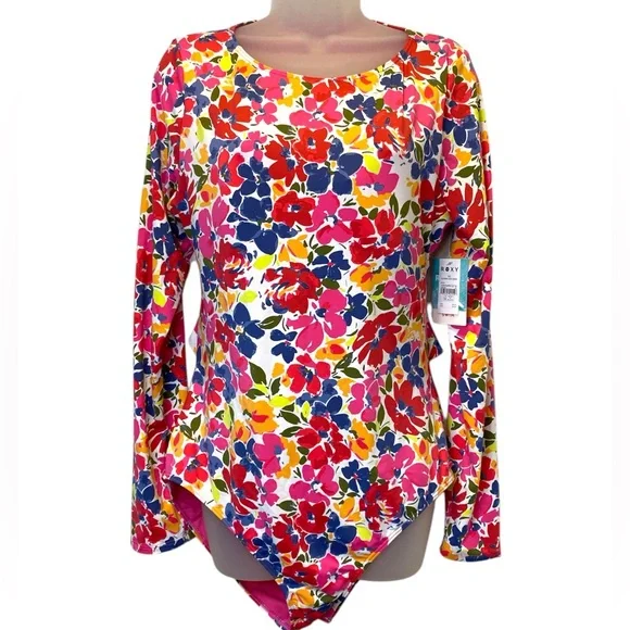 NWT Roxy Bloomin Babe Onesie Floral Swimsuit - Picture 1 of 8